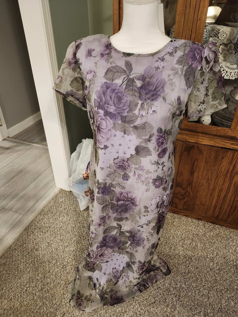 Dani Max Sheer Lined Lavender Floral Maxi Dress